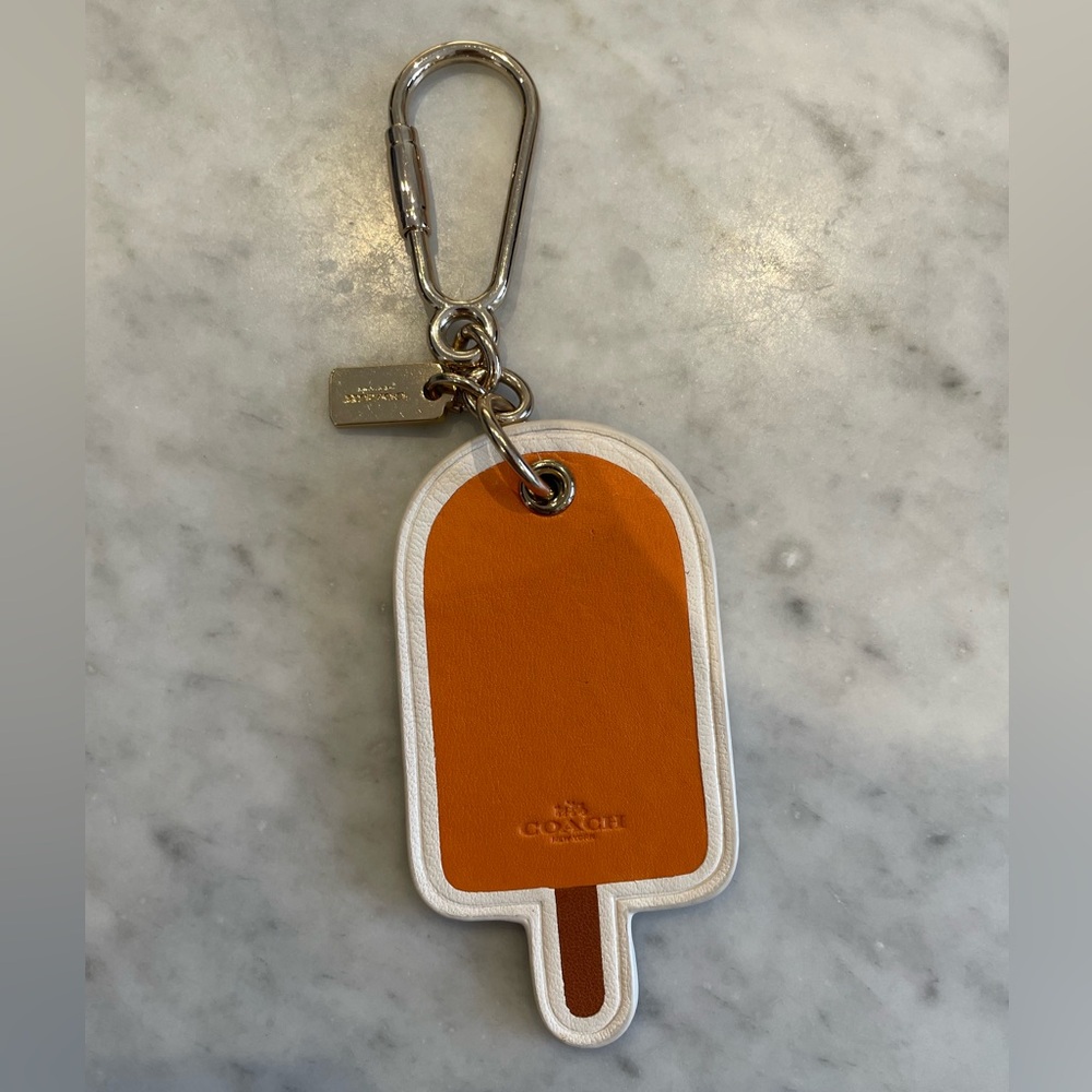 Coach Orange and White Popsicle Bag Charm
